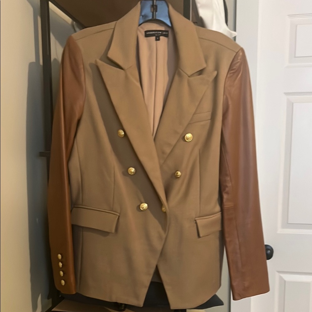 Generation Love Leather Sleeve Blazer